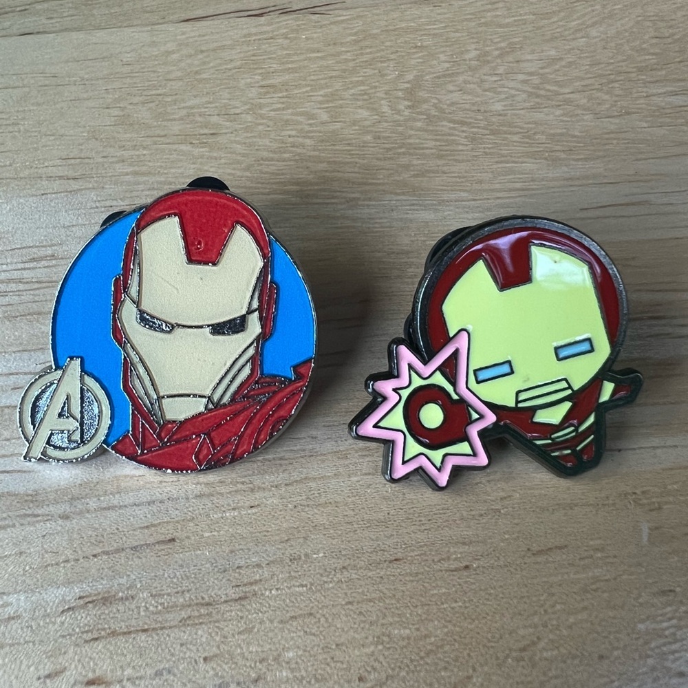Disney Iron Man Enamel Pin Set - Red, Blue, Gold